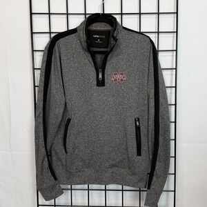 Camp David Mississippi State 1/4 Zip Pullover Mens Small Gray Activewear Sporty